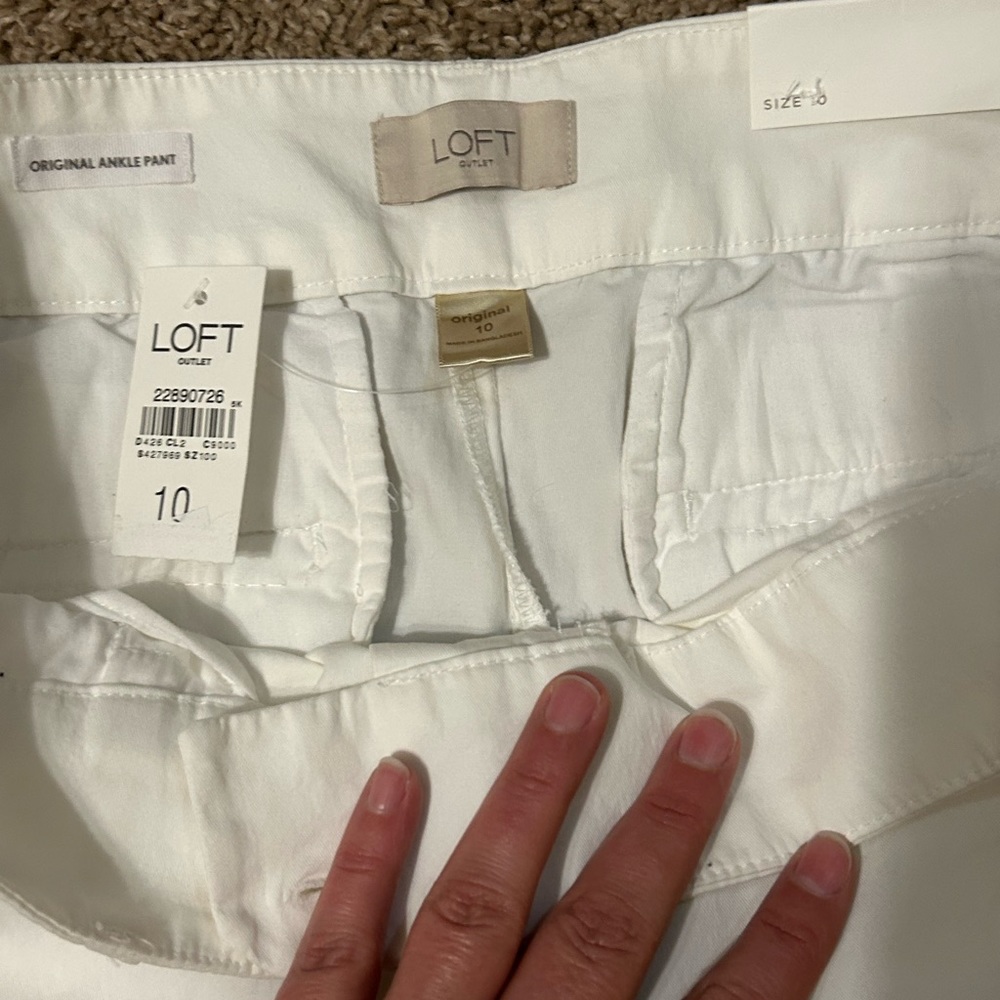 White Loft dress pants, size 10, new with tags